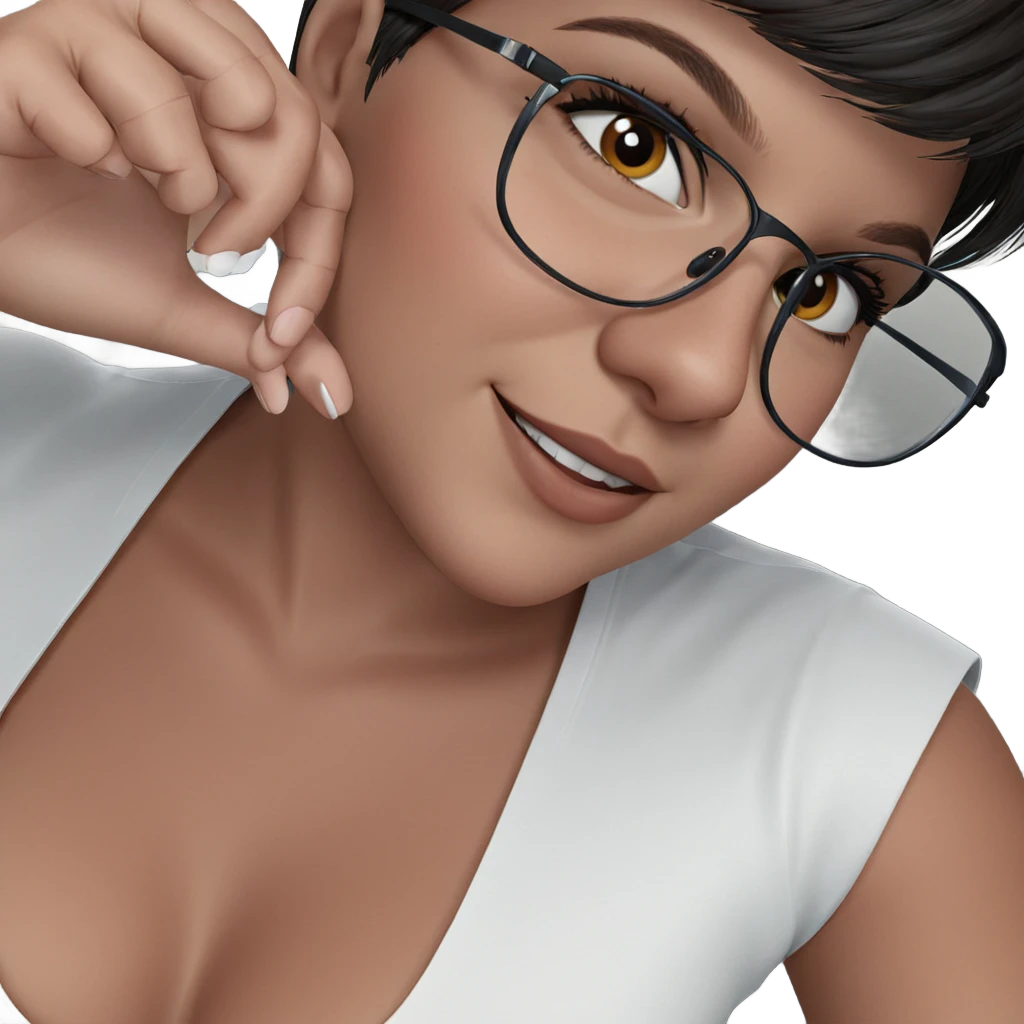 smiling girl in white shirt emoji