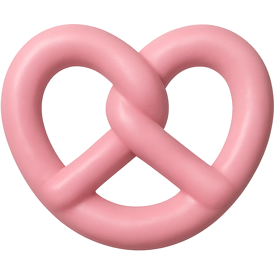 pink pretzel, no background emoji