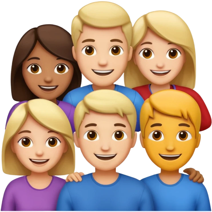 diverse people working together, joyful emoji
