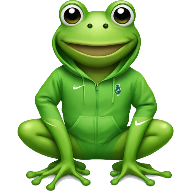 A frog with a Nike jumpsuit on emoji