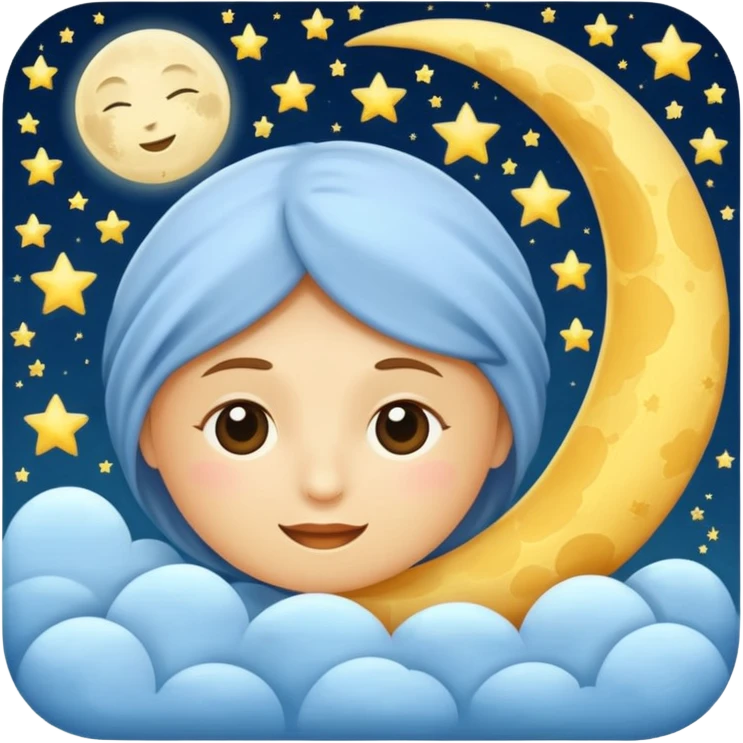 Good night moon in the summer  emoji