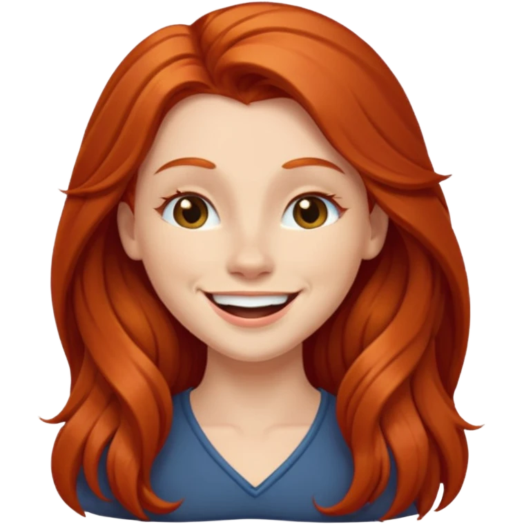Long haired redhead winking  emoji