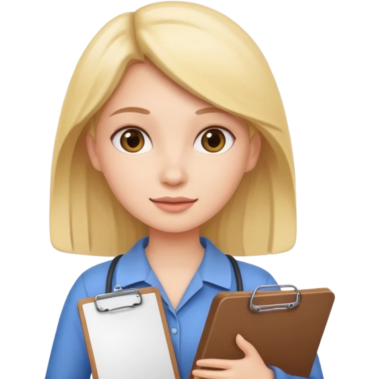 female character holding a clipboard emoji