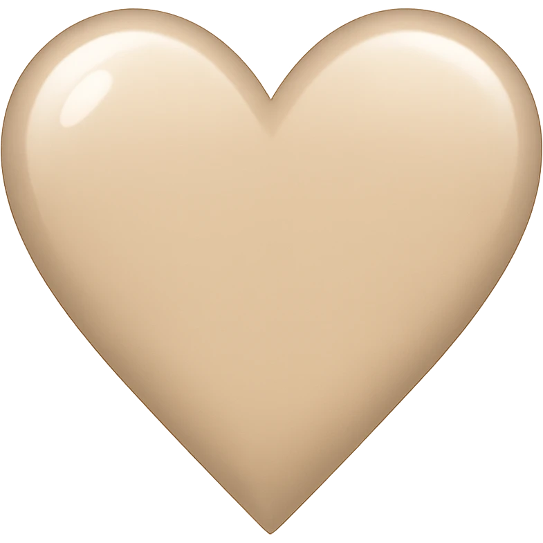 beige heart shiny emoji style emoji