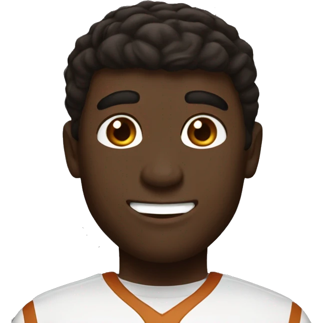 Man with dark hair, pale skin, University of Texas Longhorns clothing emoji