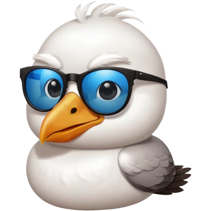 A seagull head with sunglasses emoji
