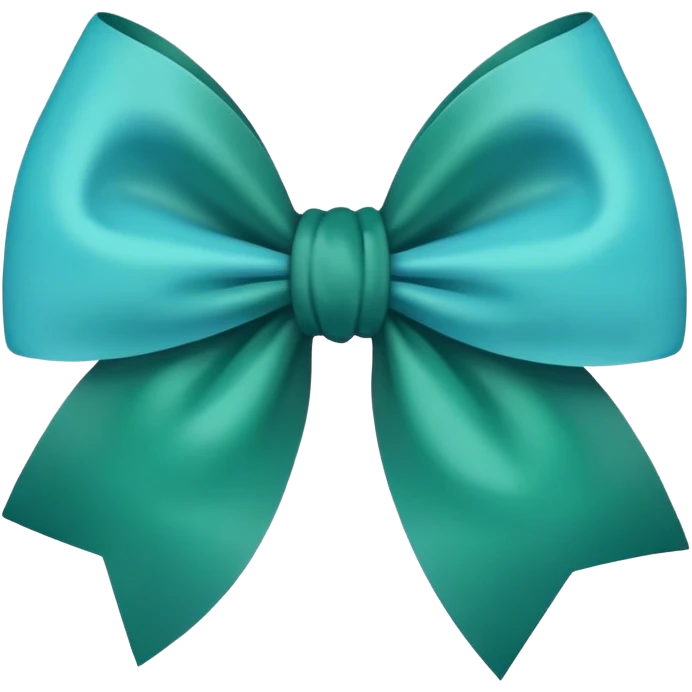 Bow in light blue and dark green colors emoji