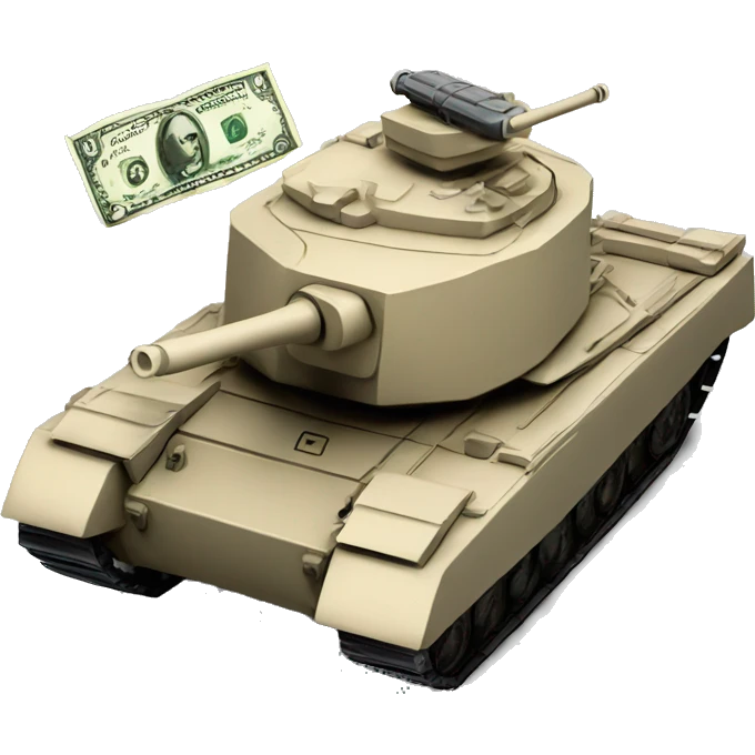tank with trailer with money emoji