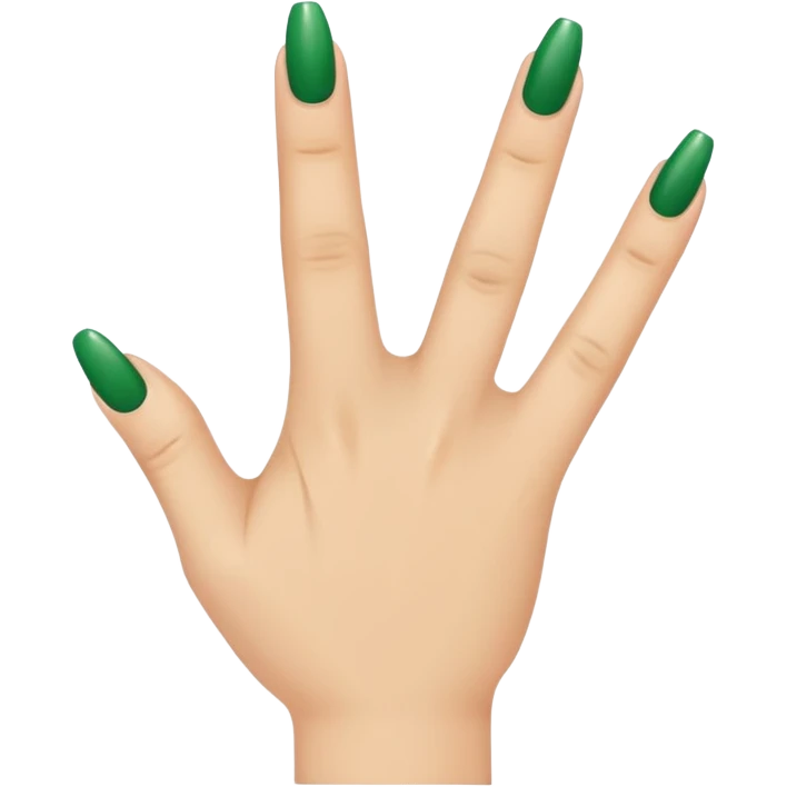 one finger green nail art emoji