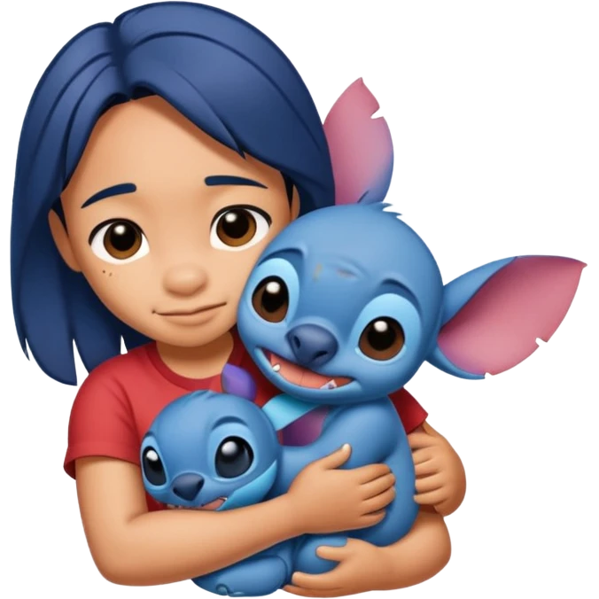 Lilo hugs stitch emoji