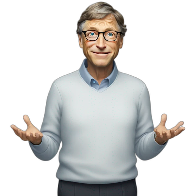 bill gates standing with open hands emoji