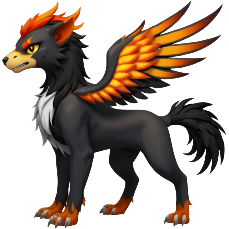 Houndoom-Tigress-Luxray-Silvally-Gryphon-fusion (full body) emoji