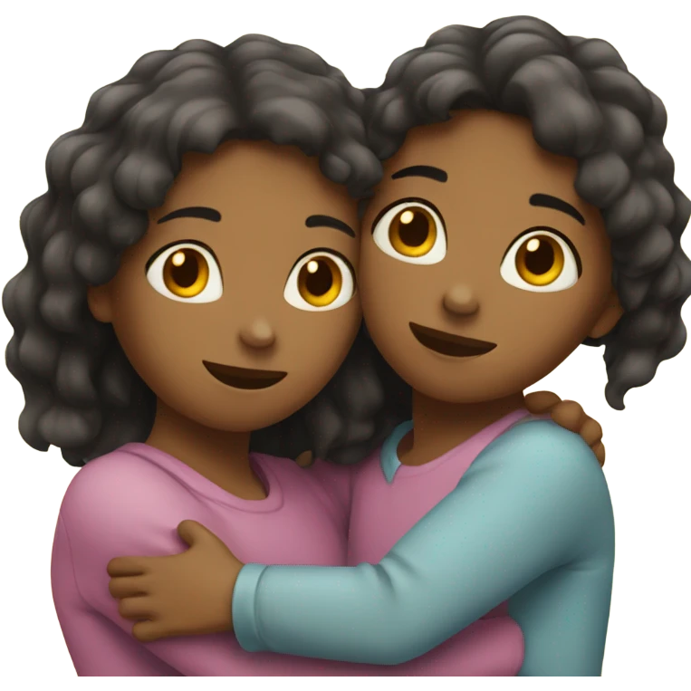 Two girls hugging each other emoji