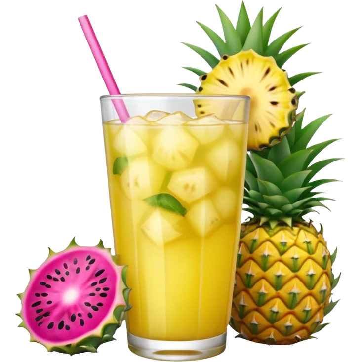 Pineapple dragon fruit lemonade  emoji