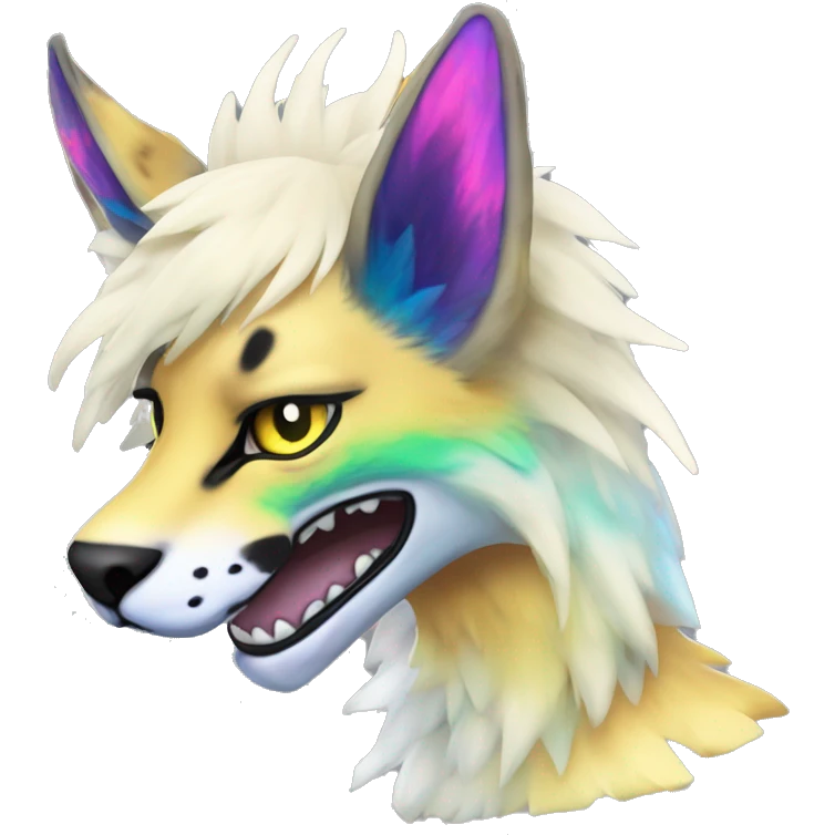 Epic Edgy Colorful ethereal eldritch Sergal-Serval-Fionbri emoji