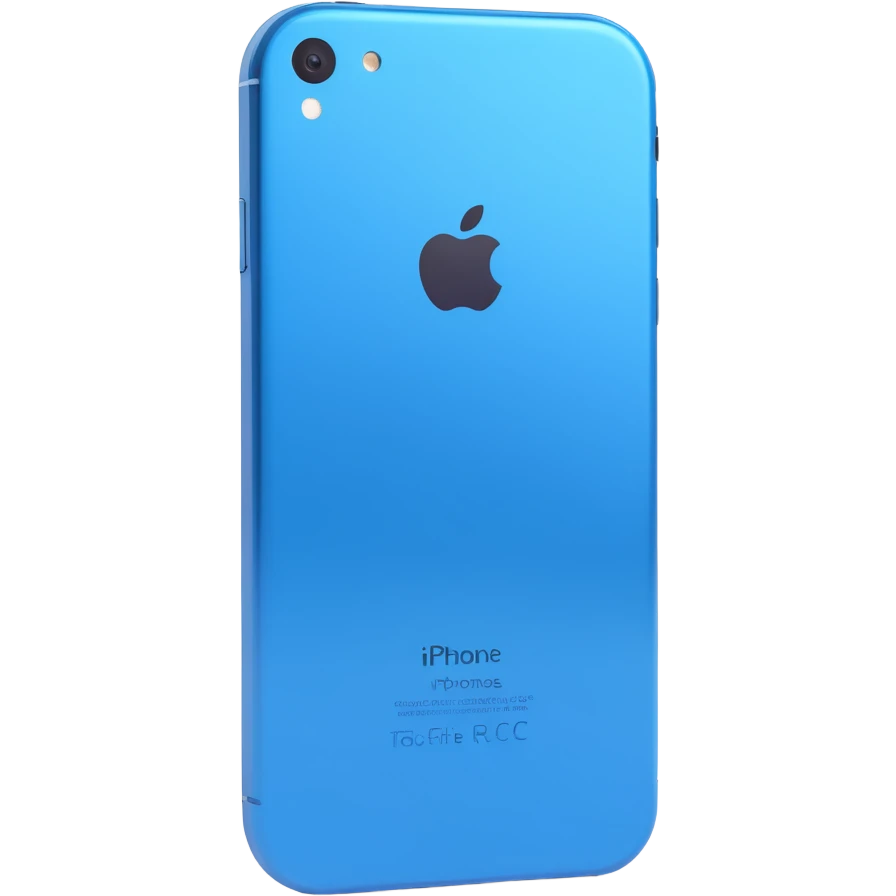 blue iPhone, realistic shiny 3D style emoji