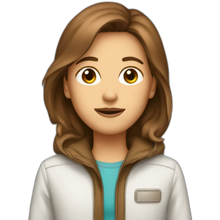 Brown hair long face space jacket emoji