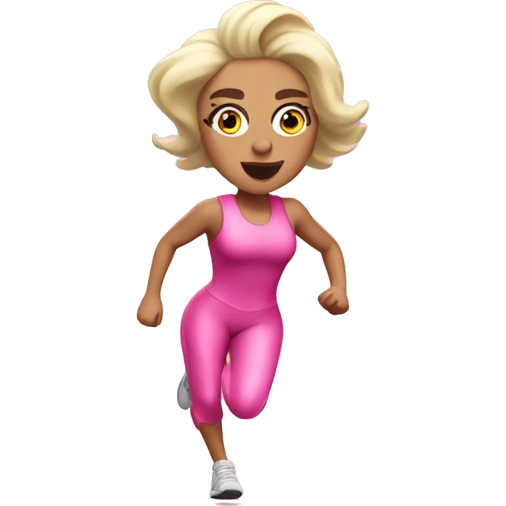 Lady Gaga running in a pink outfit emoji