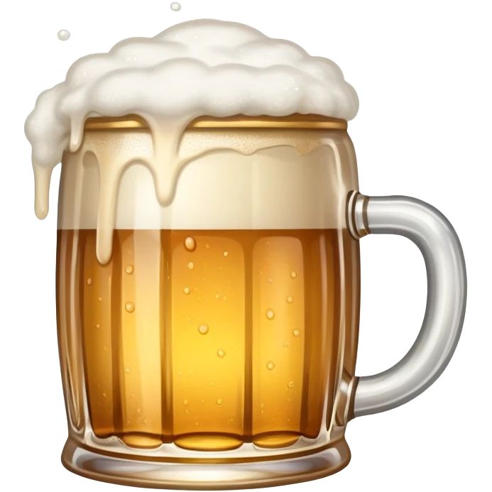 A wobbly tankard overflowing with beer emoji