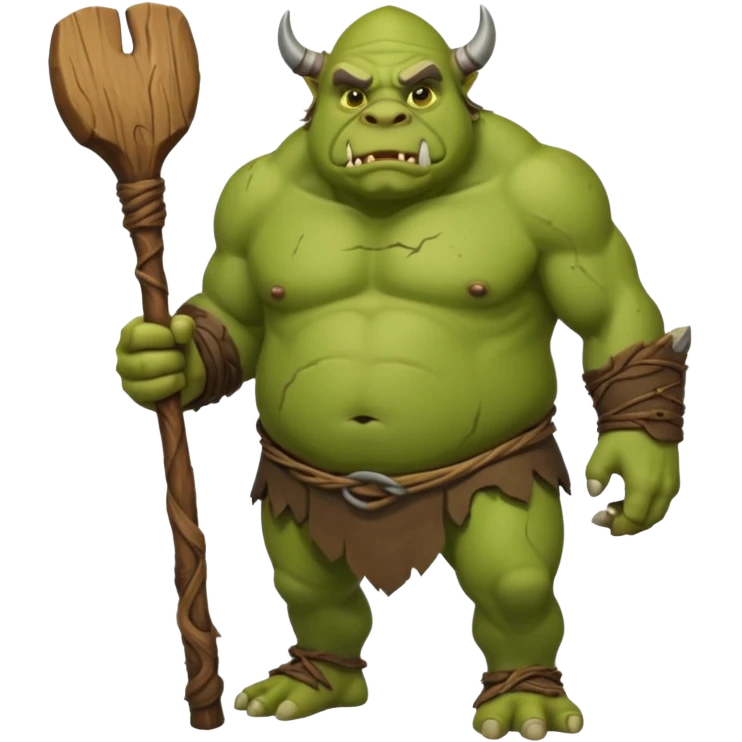 Large Ogre full body with stick emoji