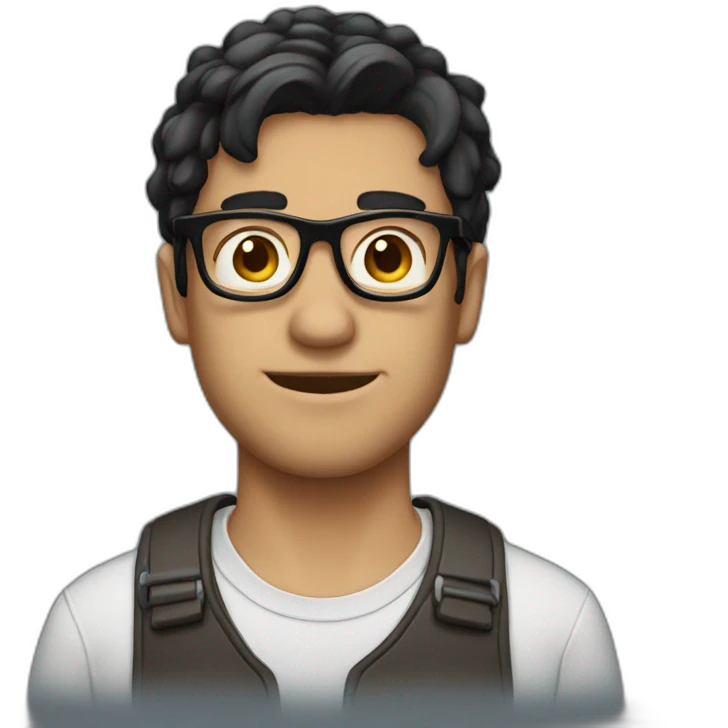 guy with dark hair and glasses emoji