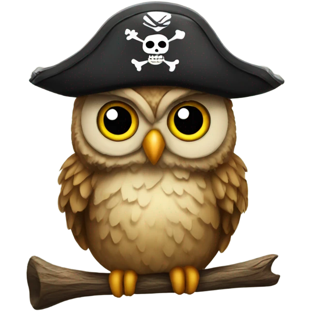 owl wearing pirate hat emoji