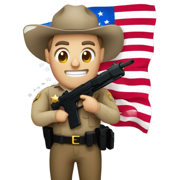 Deputy with American flag and Glock  emoji