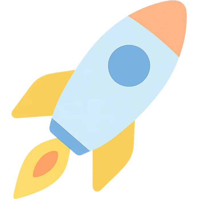 rocket ship icon with color emoji