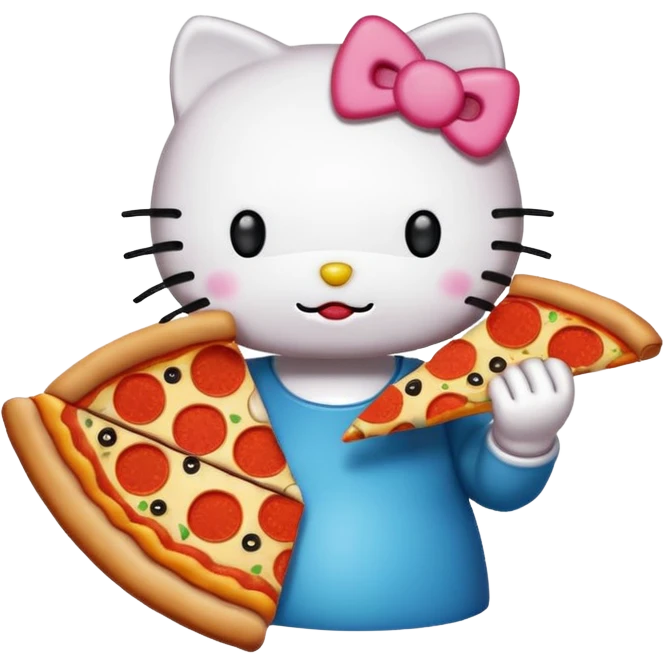 Hello kitty eating pizza emoji