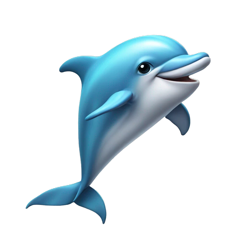 Dolphin wearing a bow emoji