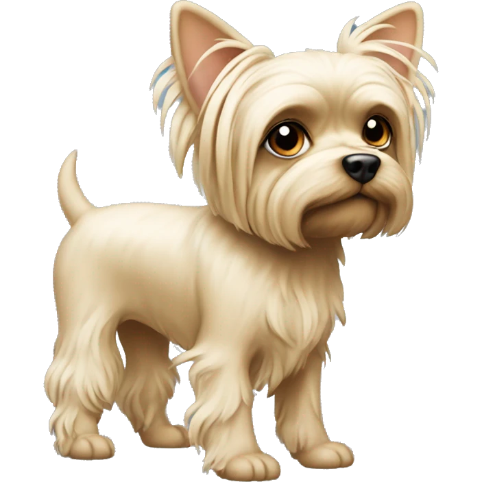 cream colored yorkshire with ears up skinny  emoji
