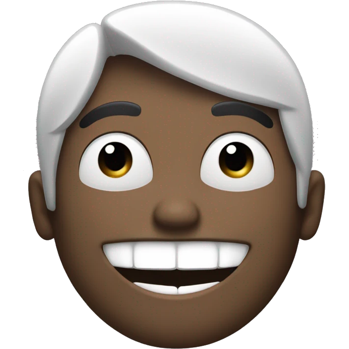 man with wide apart eyes and a big smile with very big two front teeh emoji