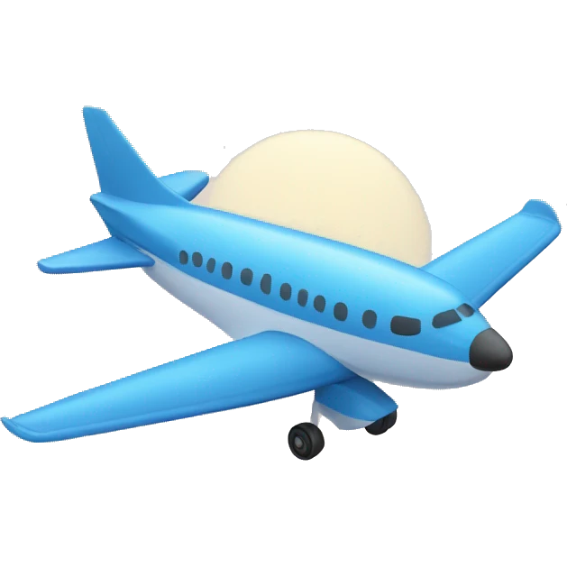 Avion azul con cielo lluvioso emoji
