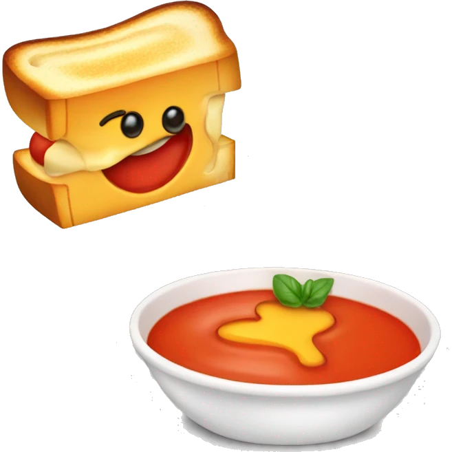Tomato soup and grilled cheese emoji