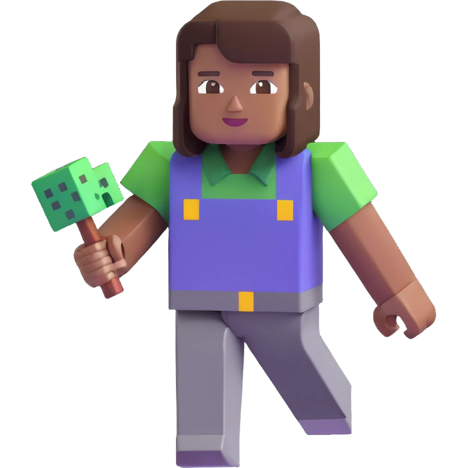 Nicole Byer as a Minecraft character emoji