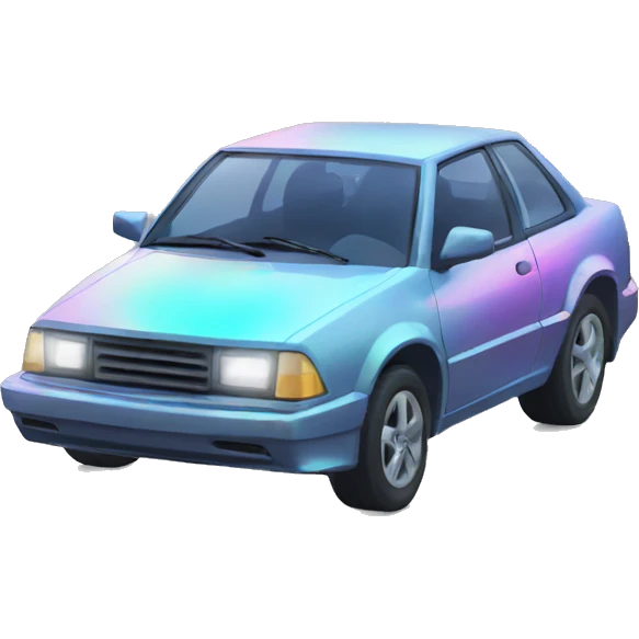 Holographic car emoji
