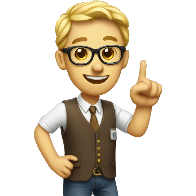nerd emoji with finger up emoji