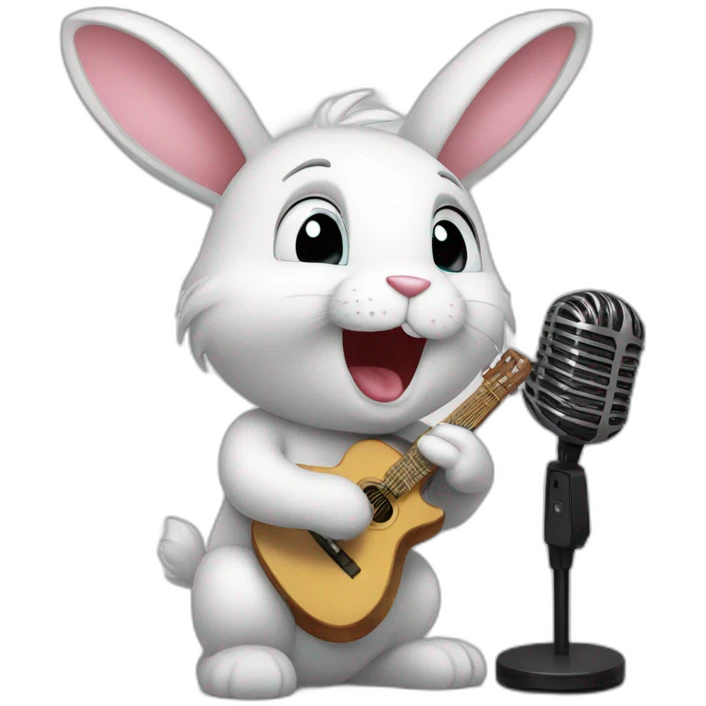 kin bunny singing at the mic emoji