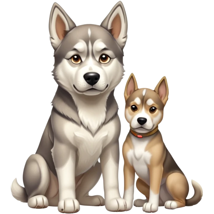husky and tan Great Dane  emoji