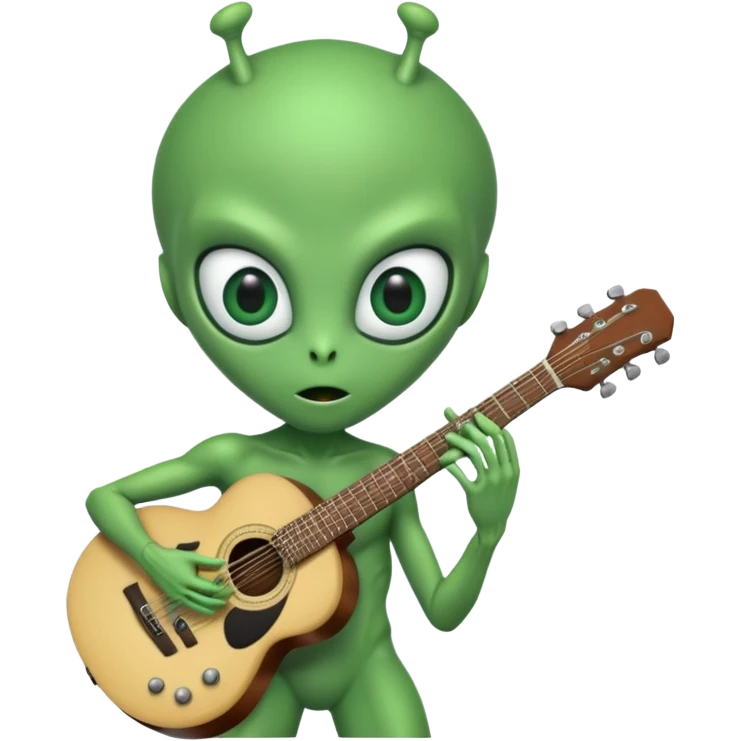 alien with guuitar emoji