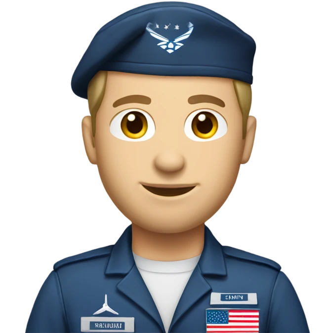United States, Air Force military mechanic Caucasian male emoji