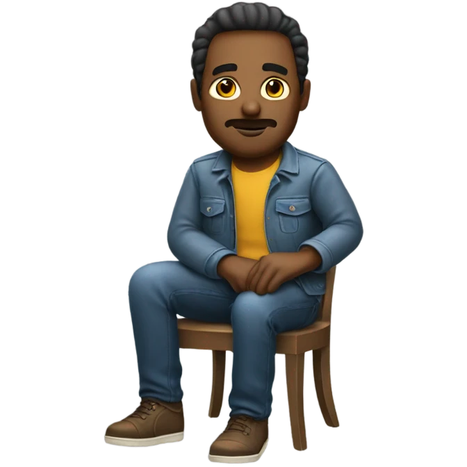 A man is cool and sitting on chair emoji