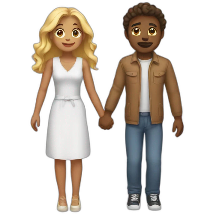 Two couples holding hands emoji