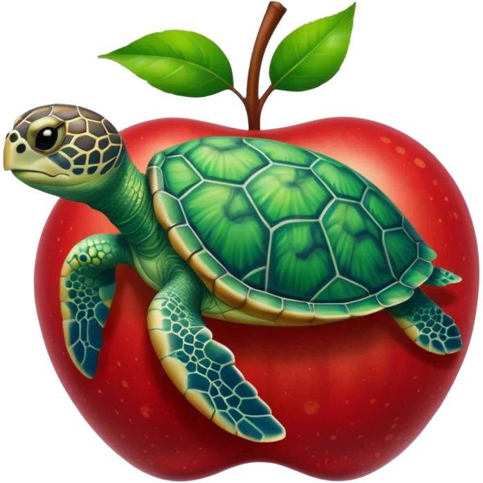 sea turtle, apple emoji emoji