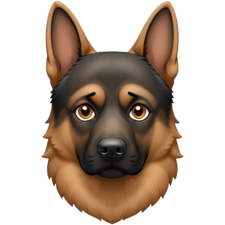Cinematic Meme-Worthy Grumpy Tan/Black German Shepherd Portrait Emoji, Head held high but eyes filled with dramatic disappointment, smooth tan fur with a bold black saddle, deeply furrowed brow forming an unmistakable scowl, floppy ears slightly angled back in disapproval, piercing brown eyes glaring with pure exasperation, Simplified yet hilariously over-exaggerated features, highly detailed, glowing with an aura of supreme annoyance, high shine, exhausted yet judgmental, stylized with an almost regal pettiness, bright but brooding, soft glowing outline, capturing the essence of a guardian that has seen it all and is thoroughly unimpressed, so meme-worthy it feels like it could instantly become the next viral sensation of grumpiness! emoji