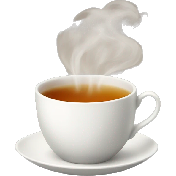 steaming white cup of tea emoji