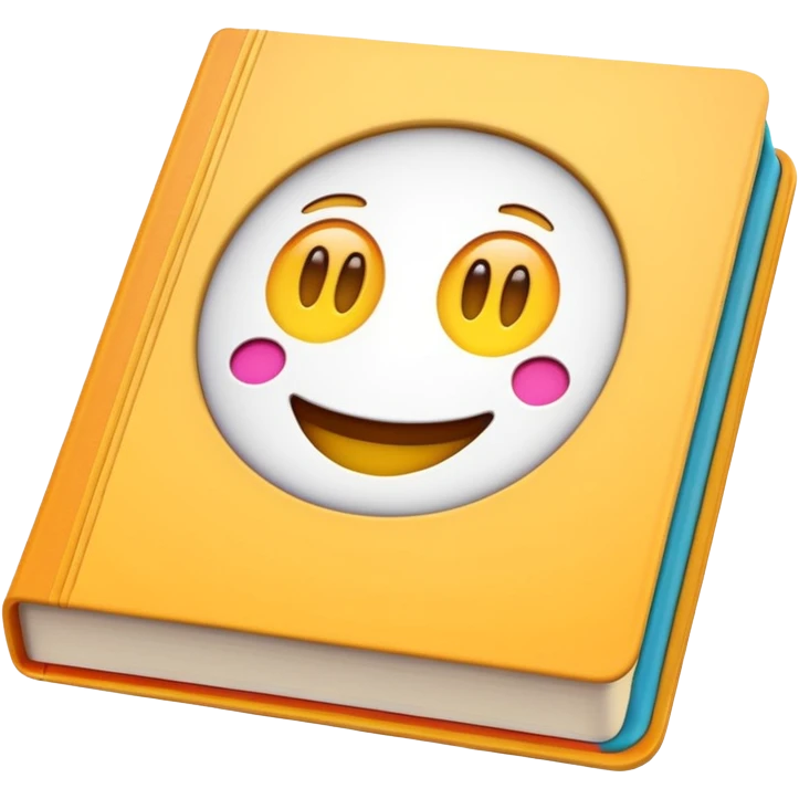 A textbook with the word 'emoji' written on the cover emoji