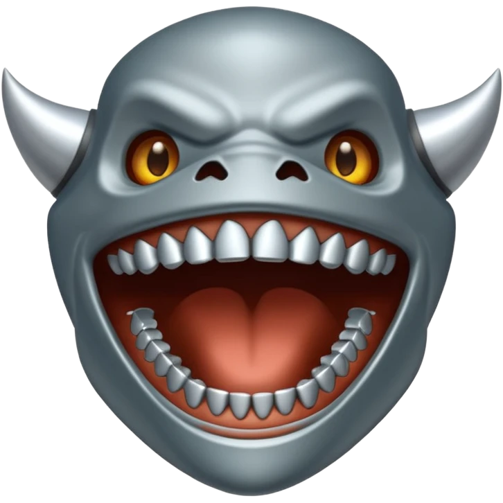 metallic jaw with teeth emoji