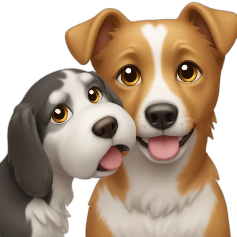 Chat avec un chien emoji