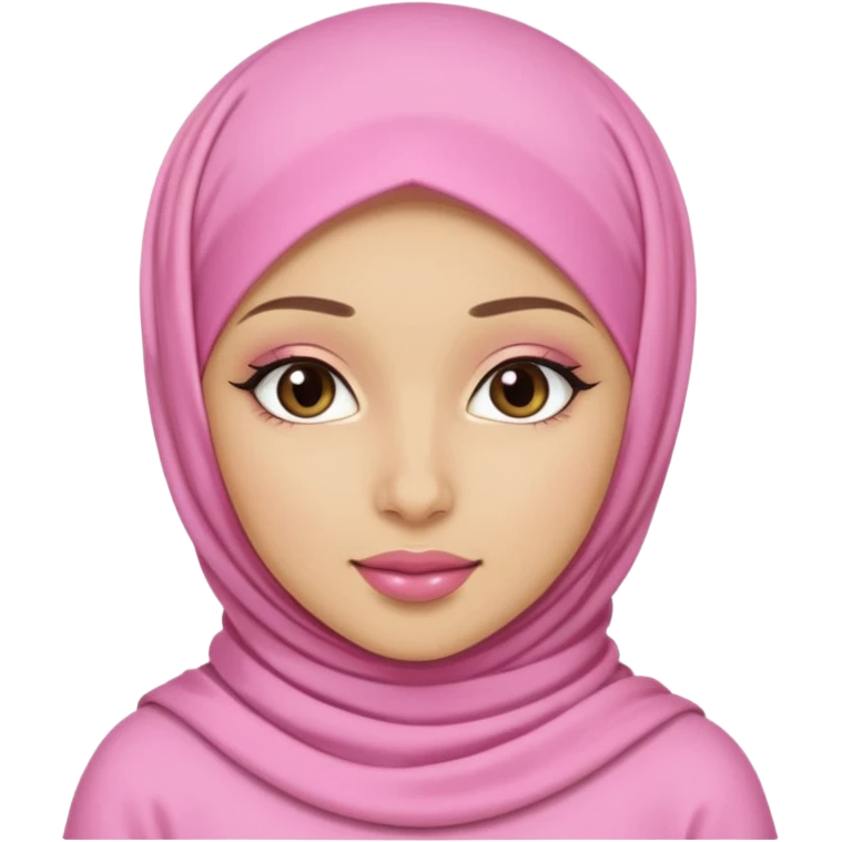 hijabi muslim girl with pink and coquette outfit emoji